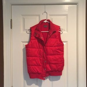 Red puffer vest- never been worn!